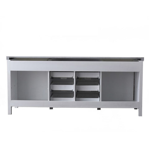 Image of Marsyas 80" White Double Vanity Set, Grey Quartz Top | LM342280DAASM30F