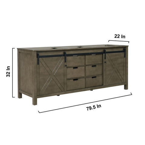 Image of Marsyas 80" Rustic Brown Vanity Cabinet Only | LM342280DK00000