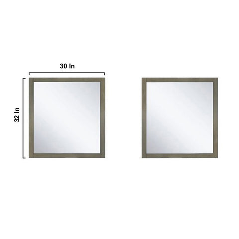 Image of Marsyas 80" Rustic Brown Double Vanity Set, White Quartz Top 30" Mirrors w/ Faucets | LM342280DKCSM30F