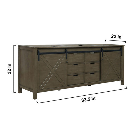 Image of Marsyas 84" Rustic Brown Vanity Cabinet Only | LM342284DK00000