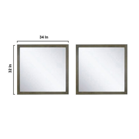 Image of Marsyas 84" Rustic Brown Double Vanity, White Quartz Top and 34" Mirrors | LM342284DKCSM34