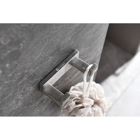 Image of Lexora Bagno Bianca Stainless Steel Double Robe Hook - Brushed Nickel | LRH18152BN