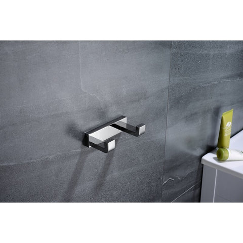 Image of Lexora Bagno Bianca Stainless Steel Double Robe Hook - Chrome | LRH18152PC