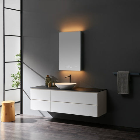 Image of Lexora Savera 24" Wide x 36" Tall LED Medicine Cabinet w/ Defogger | LS2436LEDMC