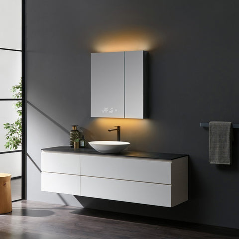 Image of Lexora Savera 30" Wide x 32" Tall LED Medicine Cabinet w/ Defogger | LS3032LEDMC