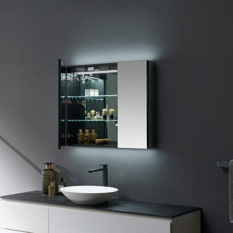 Image of Lexora Savera 36" Wide x 32" Tall LED Medicine Cabinet w/ Defogger | LS3632LEDMC