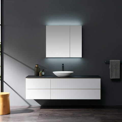 Image of Lexora Savera 36" Wide x 36" Tall LED Medicine Cabinet w/ Defogger | LS3636LEDMC