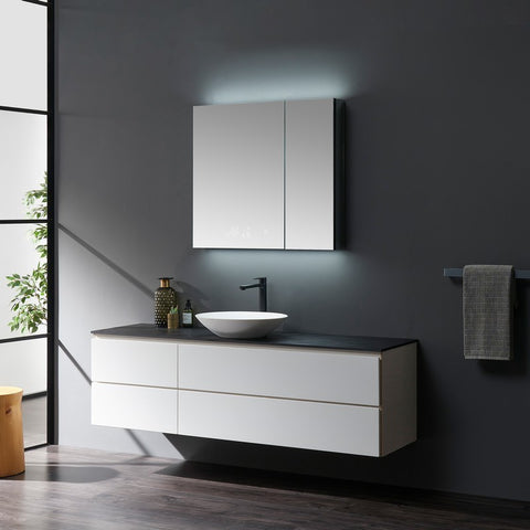 Image of Lexora Savera 36" Wide x 36" Tall LED Medicine Cabinet w/ Defogger | LS3636LEDMC