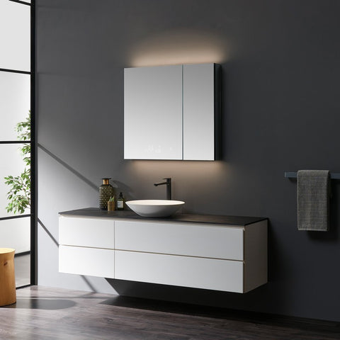 Image of Lexora Savera 36" Wide x 36" Tall LED Medicine Cabinet w/ Defogger | LS3636LEDMC