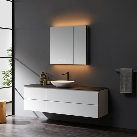 Image of Lexora Savera 36" Wide x 36" Tall LED Medicine Cabinet w/ Defogger | LS3636LEDMC