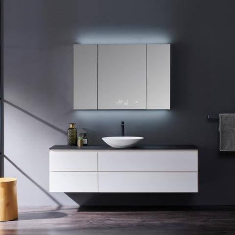 Image of Lexora Savera 48" Wide x 32" Tall LED Medicine Cabinet w/ Defogger | LS4832LEDMC