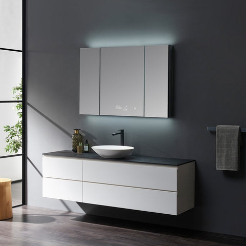 Image of Lexora Savera 48" Wide x 32" Tall LED Medicine Cabinet w/ Defogger | LS4832LEDMC