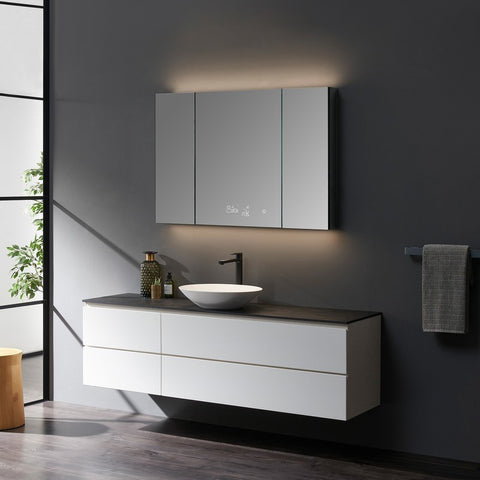 Image of Lexora Savera 48" Wide x 32" Tall LED Medicine Cabinet w/ Defogger | LS4832LEDMC