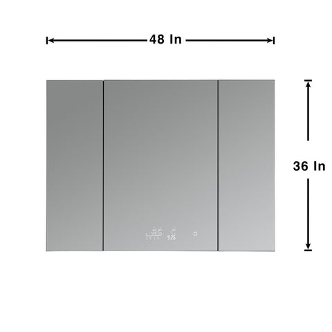 Image of Lexora Savera 48" Wide x 36" Tall LED Medicine Cabinet w/ Defogger | LS4836LEDMC