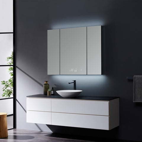 Image of Lexora Savera 48" Wide x 36" Tall LED Medicine Cabinet w/ Defogger | LS4836LEDMC