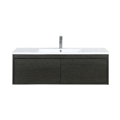 Image of Lexora Sant Contemporary 48" Iron Charcoal Bathroom Vanity with Balzani Gun Metal Faucet | LS48SRAIS000FGM