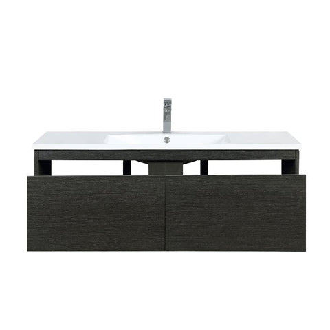 Image of Lexora Sant Contemporary 48" Iron Charcoal Bathroom Vanity with Monte Chrome Faucet | LS48SRAIS000FCH