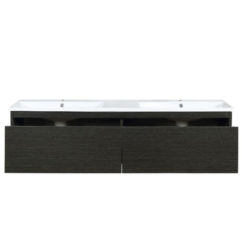 Image of Lexora Sant Contemporary 60" Iron Charcoal Double Bathroom Vanity and Acrylic Composite Top with Integrated Sink | LS60DRAIS000
