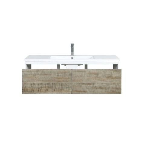 Image of Lexora Scopi Modern 48" Rustic Acacia Bathroom Vanity w/ Acrylic Composite Top, and Balzani Gun Metal Faucet | LSC48SRAOS000FGM