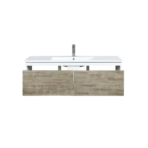 Image of Lexora Scopi Modern 48" Rustic Acacia Bathroom Vanity w/ Acrylic Composite Top, and Labaro Brushed Nickel Faucet | LSC48SRAOS000FBN