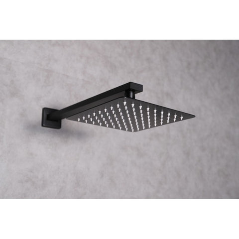 Image of Lexora Monte Celo Set, 8" Square Rain Shower and Handheld, Matte Black | LSS10011MB