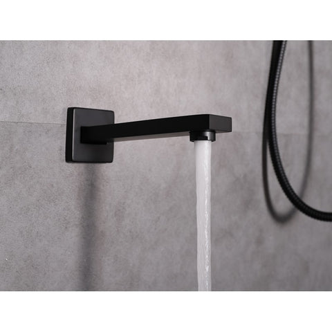 Image of Lexora Monte Celo Set, 8" Square Rain Shower and Handheld, Matte Black | LSS10011MB