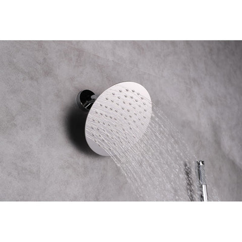 Image of Lexora Salamonio Set, 8" Round Rain Shower and Handheld, Chrome | LSS11011CH