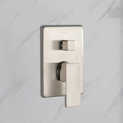 Image of Lexora Cero Set, 8" Square Rain Shower and Handheld, Brushed Nickel | LSS12011BN