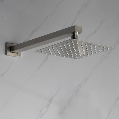 Image of Lexora Cero Set, 8" Square Rain Shower and Handheld, Brushed Nickel | LSS12011BN