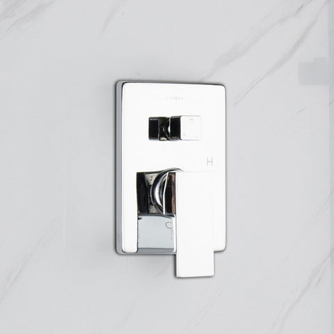 Image of Lexora Cero Set, 8" Square Rain Shower and Handheld, Chrome | LSS12011CH