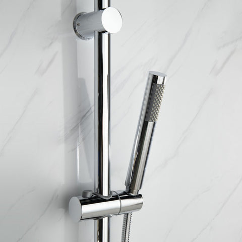 Image of Lexora Luviah Set, 8" Round Rain Shower and Handheld, Chrome | LSS13011CH