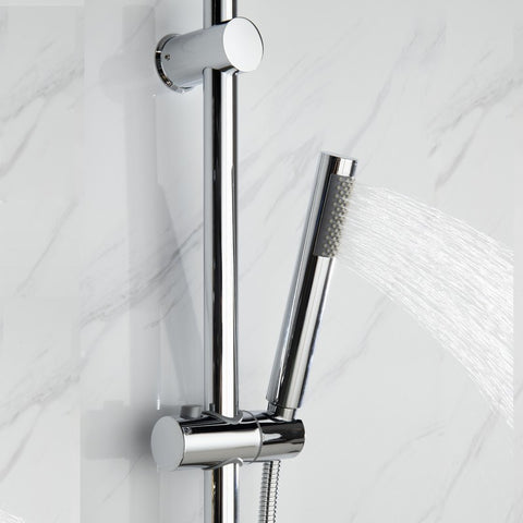 Image of Lexora Luviah Set, 8" Round Rain Shower and Handheld, Chrome | LSS13011CH
