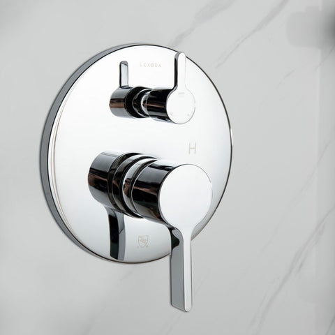 Image of Lexora Luviah Set, 8" Round Rain Shower and Handheld, Chrome | LSS13011CH