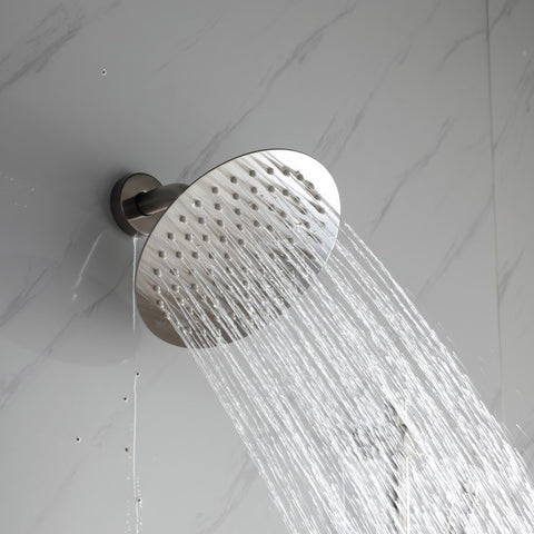 Image of Lexora Luviah Set, 8" Round Rain Shower and Handheld, Matte Black | LSS13011MB