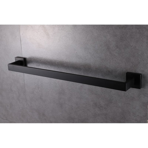 Image of Lexora Bagno Lucido Stainless Steel 24" Towel Bar - Matte Black | LTB2414152MB