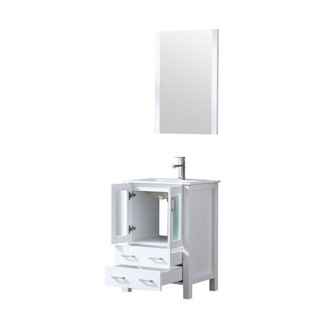 Image of Volez 24" White Single Vanity Set, Integrated Top | LV341824SAESM22F