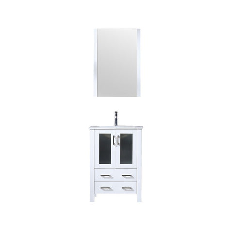 Image of Volez 24" White Single Vanity Set, Integrated Top | LV341824SAESM22F