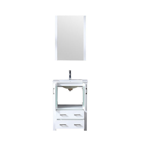 Image of Volez 24" White Single Vanity Set, Integrated Top | LV341824SAESM22F