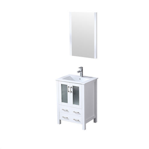 Image of Volez 24" White Single Vanity Set, Integrated Top | LV341824SAESM22F