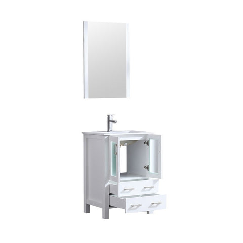 Image of Volez 24" White Single Vanity Set, Integrated Top | LV341824SAESM22F