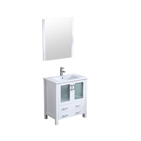 Image of Volez 30" White Single Vanity Set, Integrated Top | LV341830SAESM28F