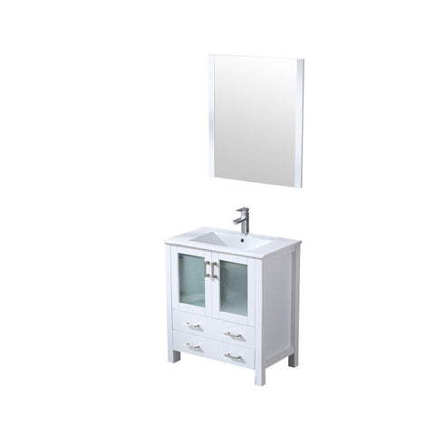 Image of Volez 30" White Single Vanity Set, Integrated Top | LV341830SAESM28F
