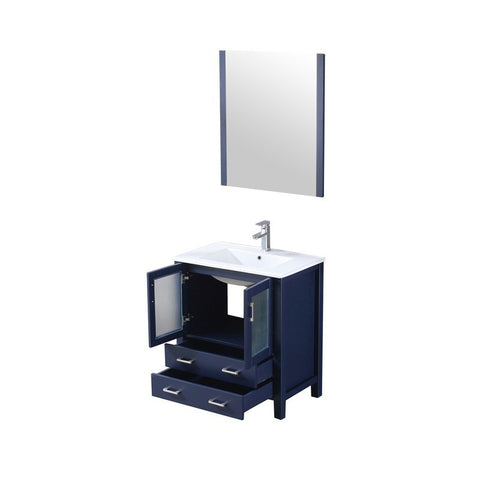 Image of Volez 30" Navy Blue Single Vanity Set, Integrated Top | LV341830SEESM28F