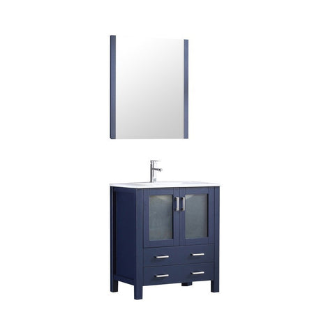 Image of Volez 30" Navy Blue Single Vanity Set, Integrated Top | LV341830SEESM28F