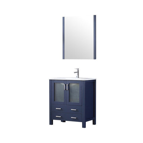 Image of Volez 30" Navy Blue Single Vanity Set, Integrated Top | LV341830SEESM28F