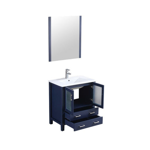 Image of Volez 30" Navy Blue Single Vanity Set, Integrated Top | LV341830SEESM28F