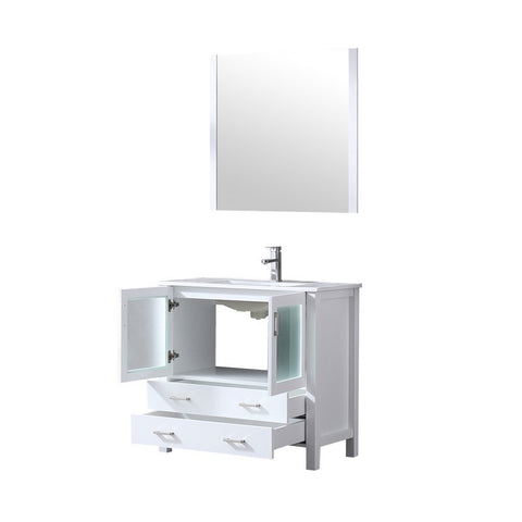 Image of Volez 36" White Single Vanity Set, Integrated Top | LV341836SAESM34F