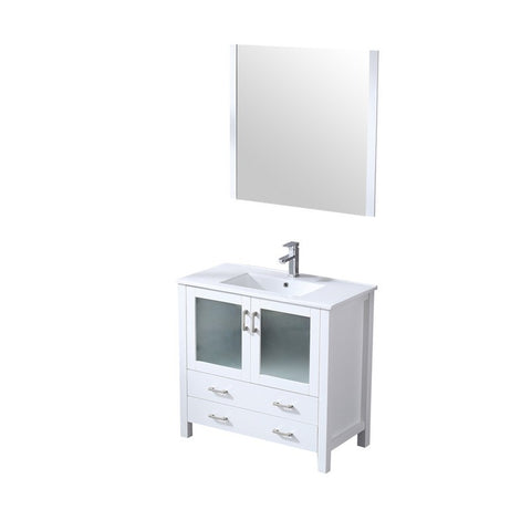 Image of Volez 36" White Single Vanity Set, Integrated Top | LV341836SAESM34F