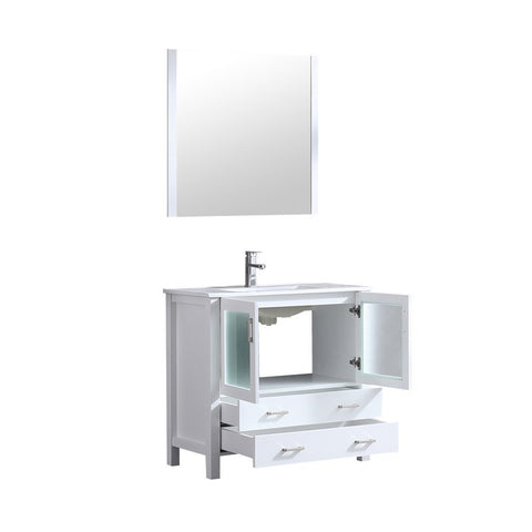 Image of Volez 36" White Single Vanity Set, Integrated Top | LV341836SAESM34F