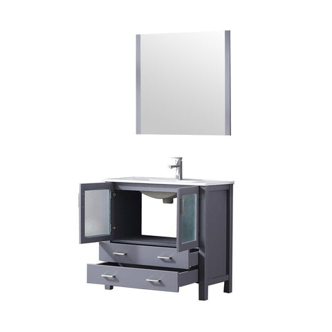 Image of Volez 36" Dark Grey Single Vanity Set, Integrated Top | LV341836SBESM34F